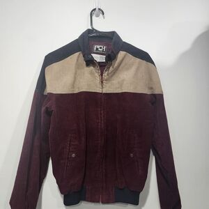 Men's PCH Vintage Burgundy and Tan Corduroy Jacket